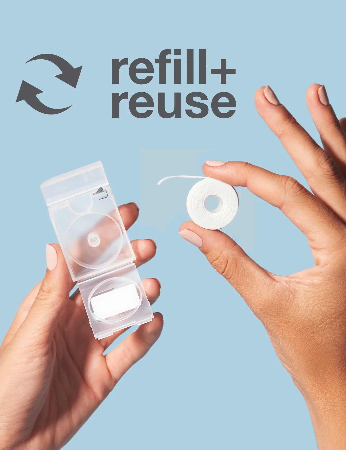 Davids expanding dental floss / refillable dispenser / mint - Image 3
