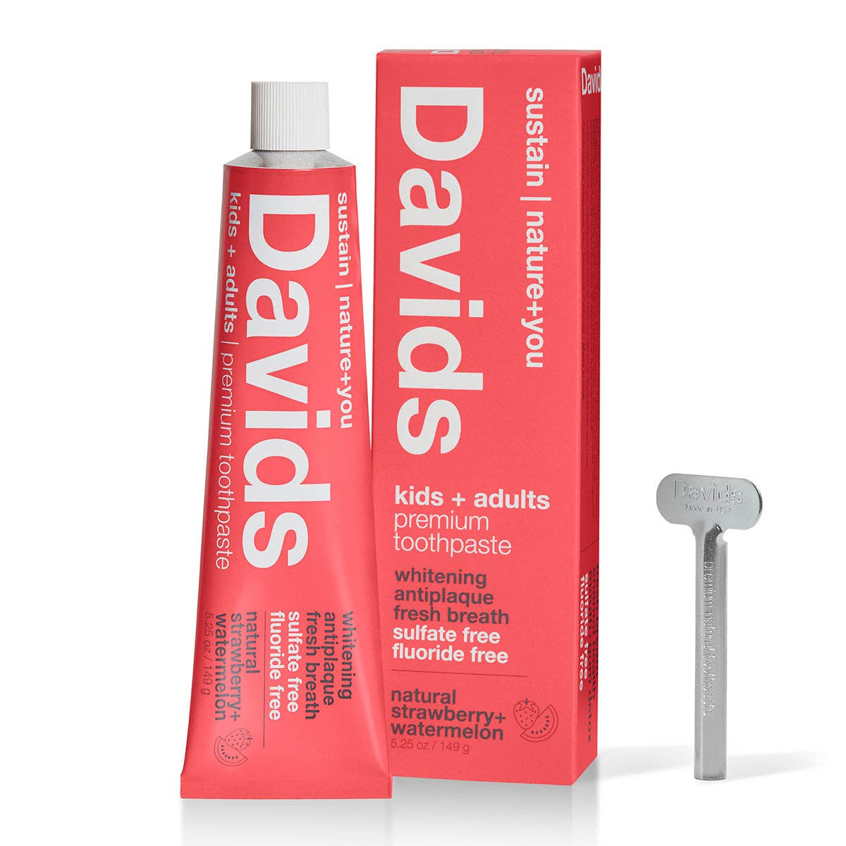 Davids kids + adults strawberry/watermelon toothpaste - Image 3