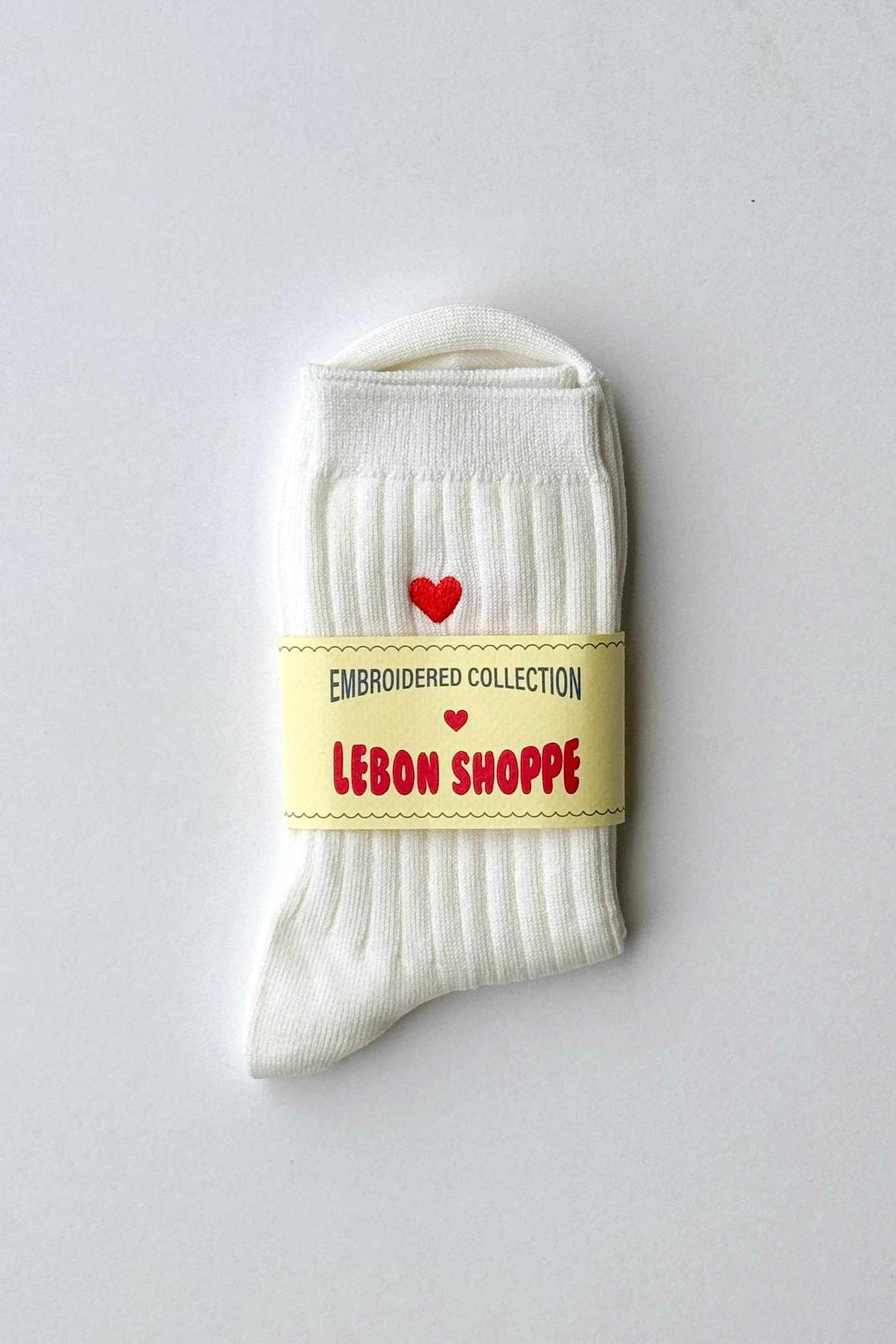 Embroidered Her Socks - Mercerized Combed Cotton Rib - Image 3