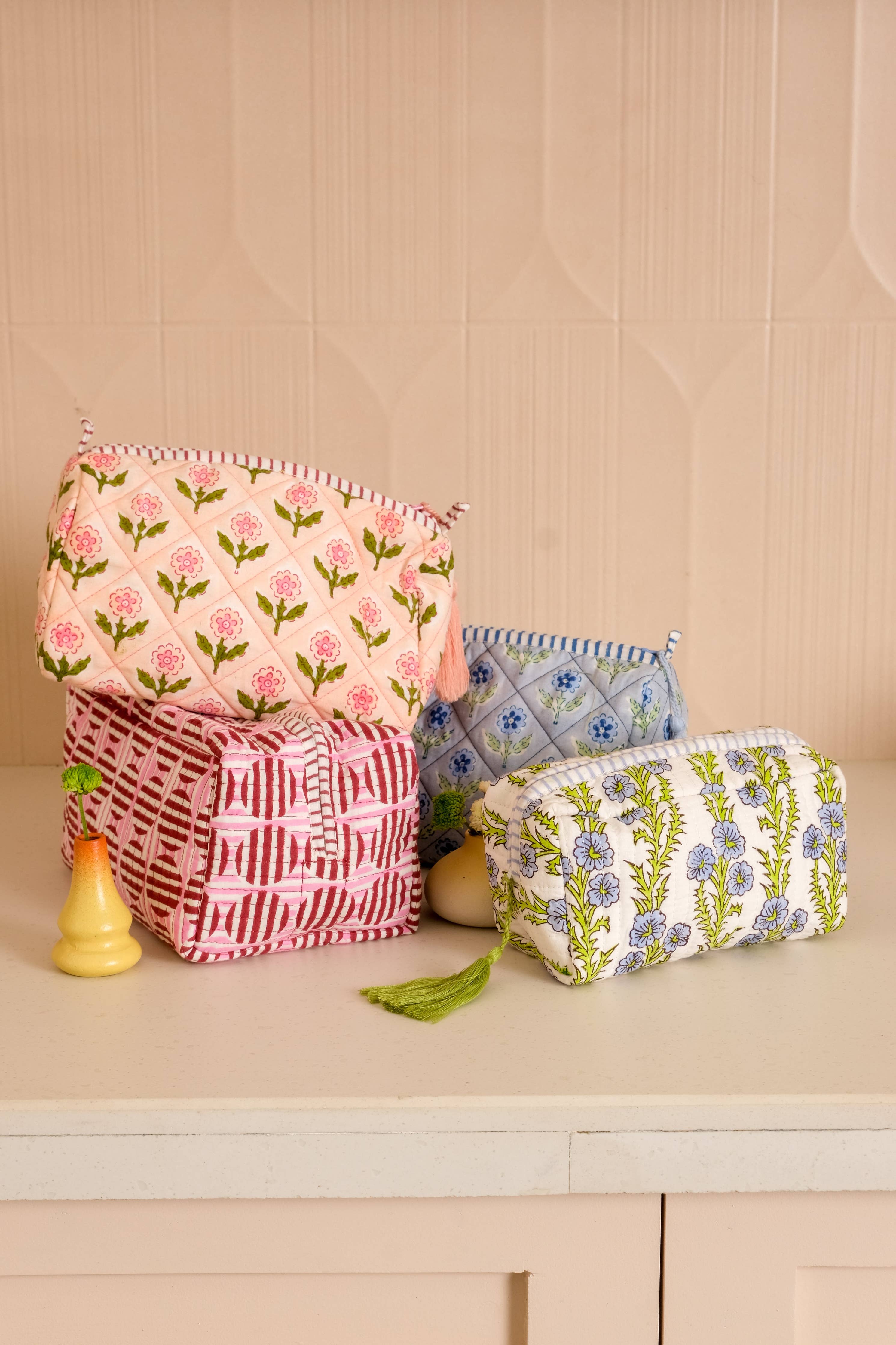 Forget-Me-Not Blockprint Makeup Bag - Image 4
