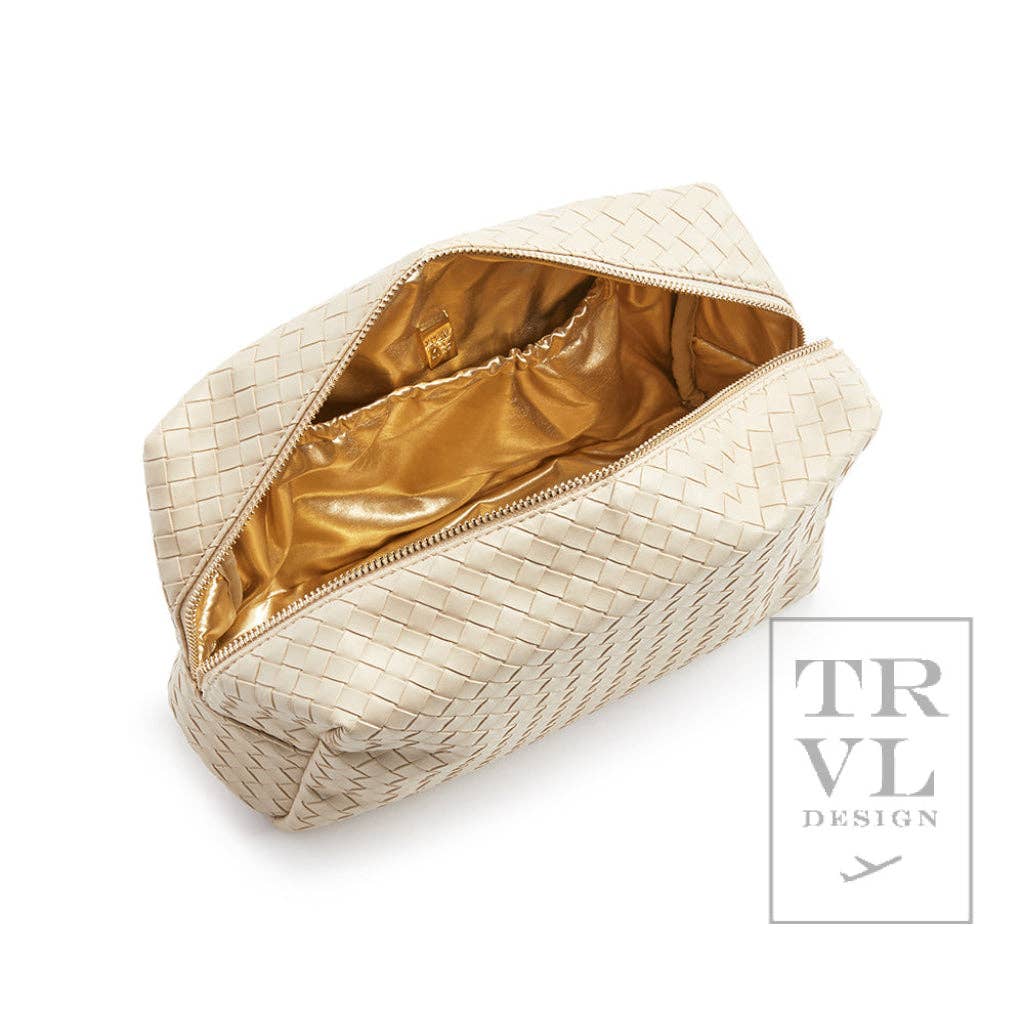 Luxe Everyday Cosmetic Bag - Woven Bisque - Image 3