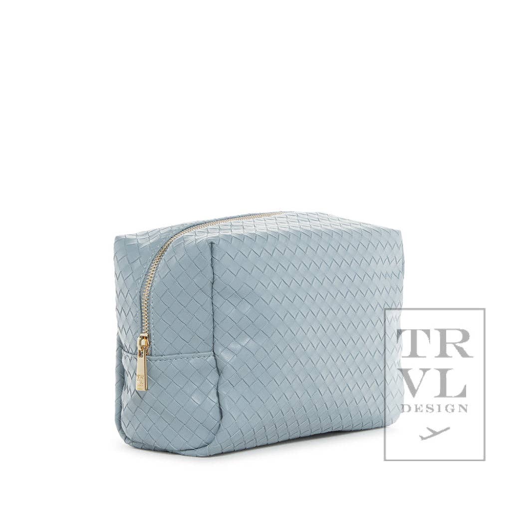 Luxe Everyday Cosmetic Bag - Woven Bleu - Image 2