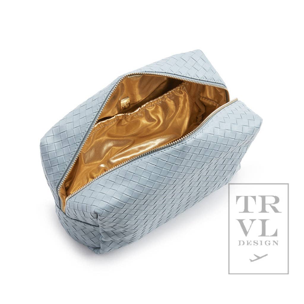 Luxe Everyday Cosmetic Bag - Woven Bleu - Image 3