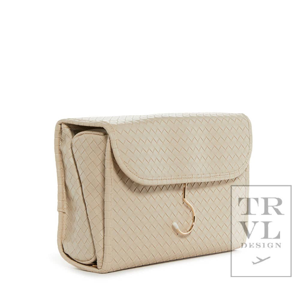 Luxe Hanging Toiletry Case - Woven Bisque - Image 2