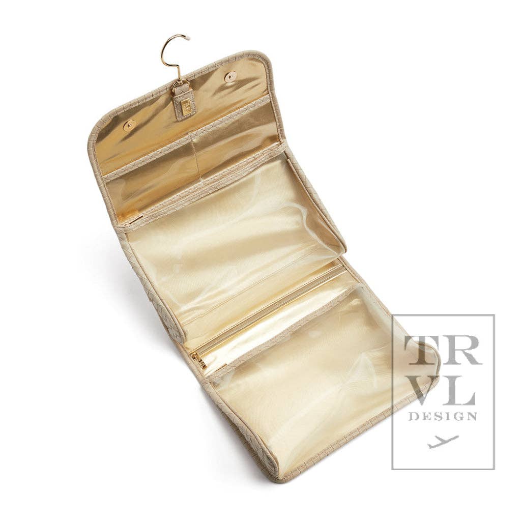 Luxe Hanging Toiletry Case - Woven Bisque - Image 3