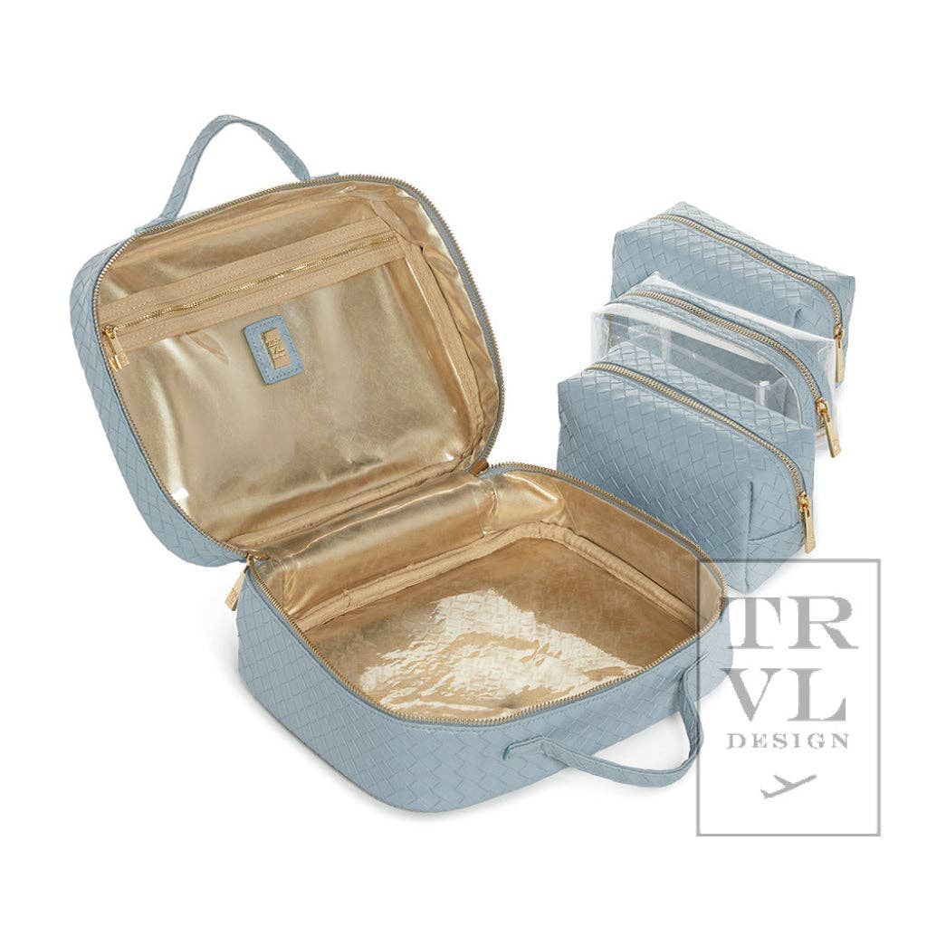 Luxe Trvl2 Cosmetic Toiletry Case - Woven Bleu - Image 3