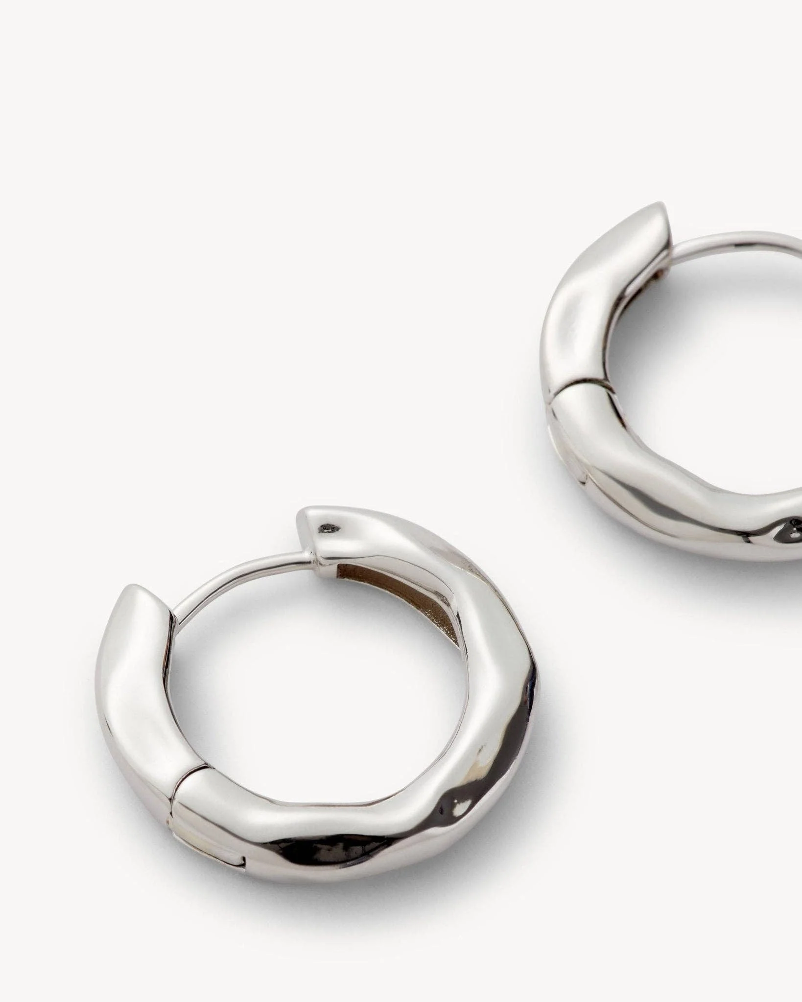 Petite Wavy Hoops in Silver - Image 2