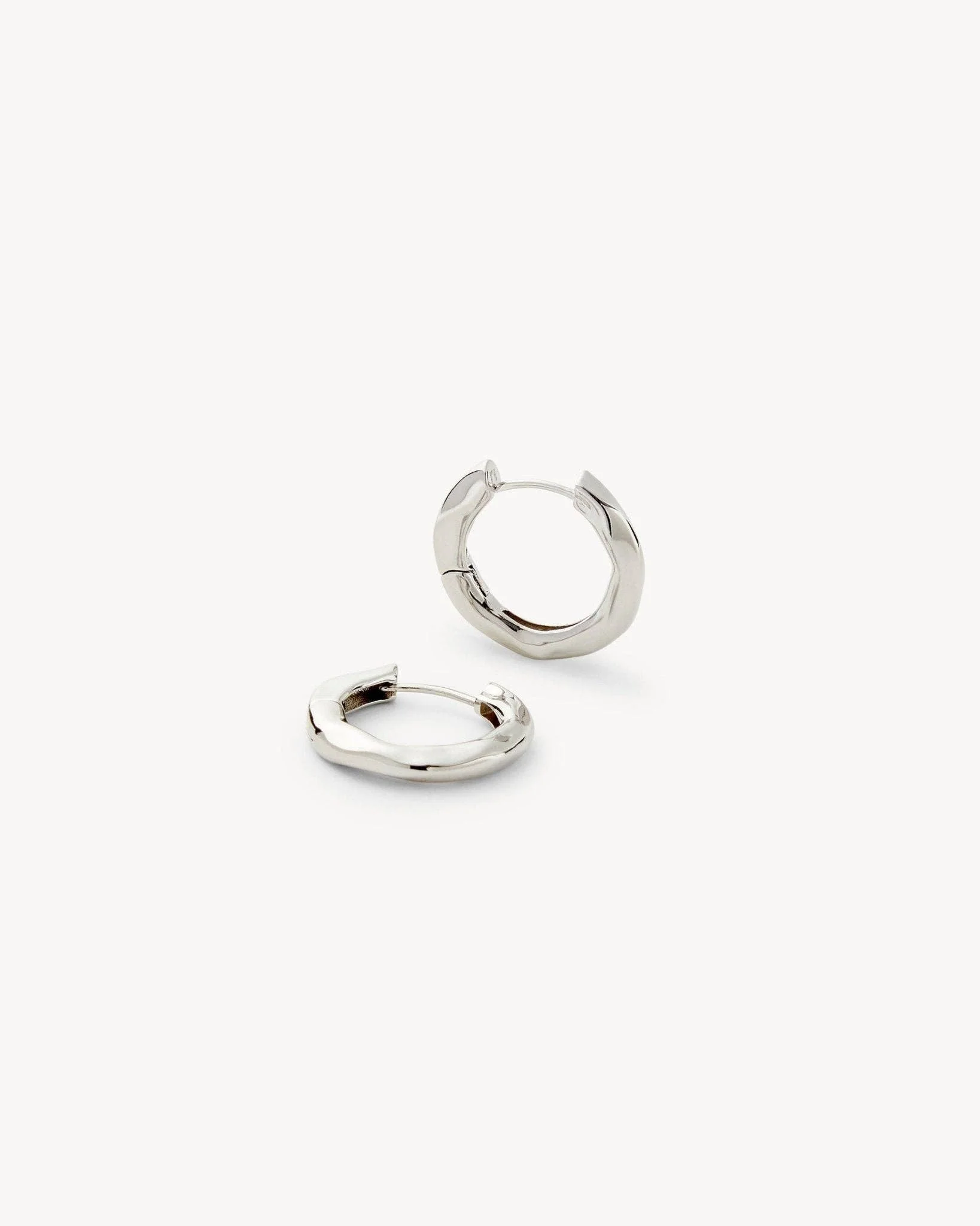 Petite Wavy Hoops in Silver - Image 3